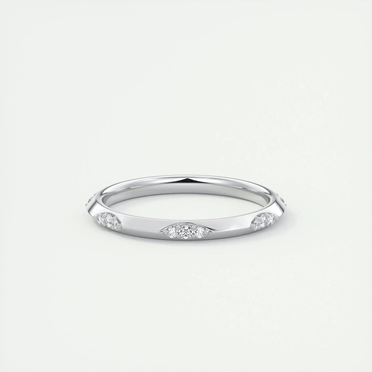 2.0mm Round Cut EF- VVS Diamond Lab Grown Wedding Band