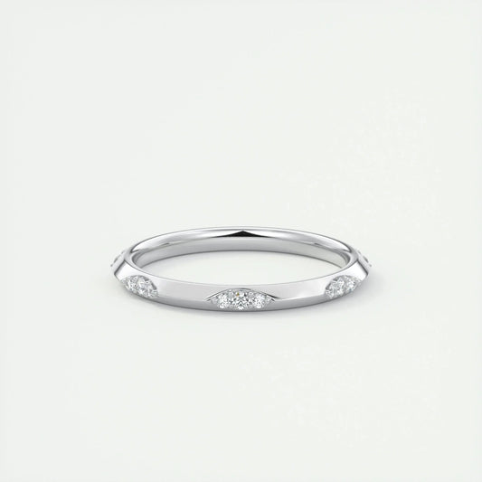 2.0mm Round Cut EF- VVS Diamond Lab Grown Wedding Band