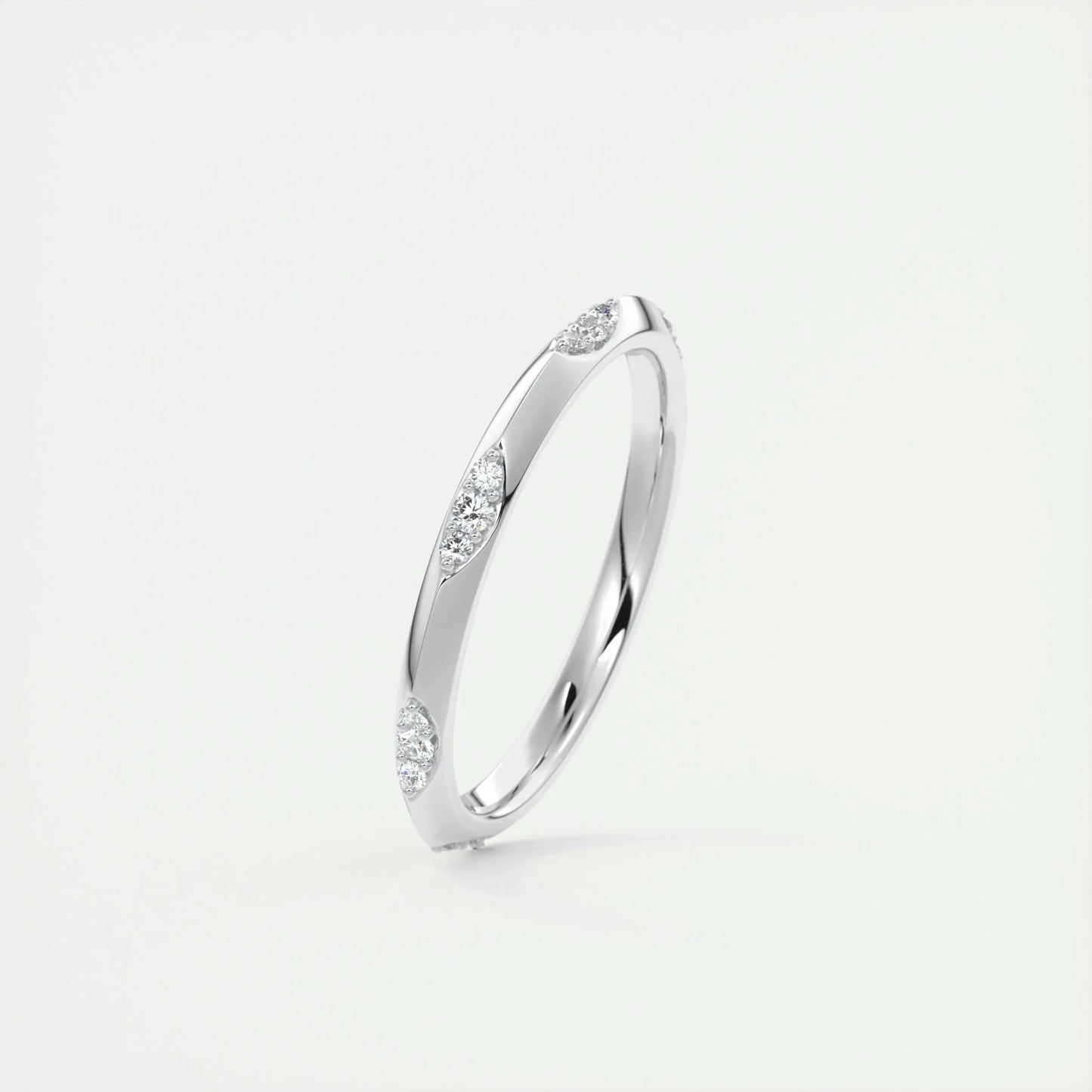 2.0mm Round Cut EF- VVS Diamond Lab Grown Wedding Band