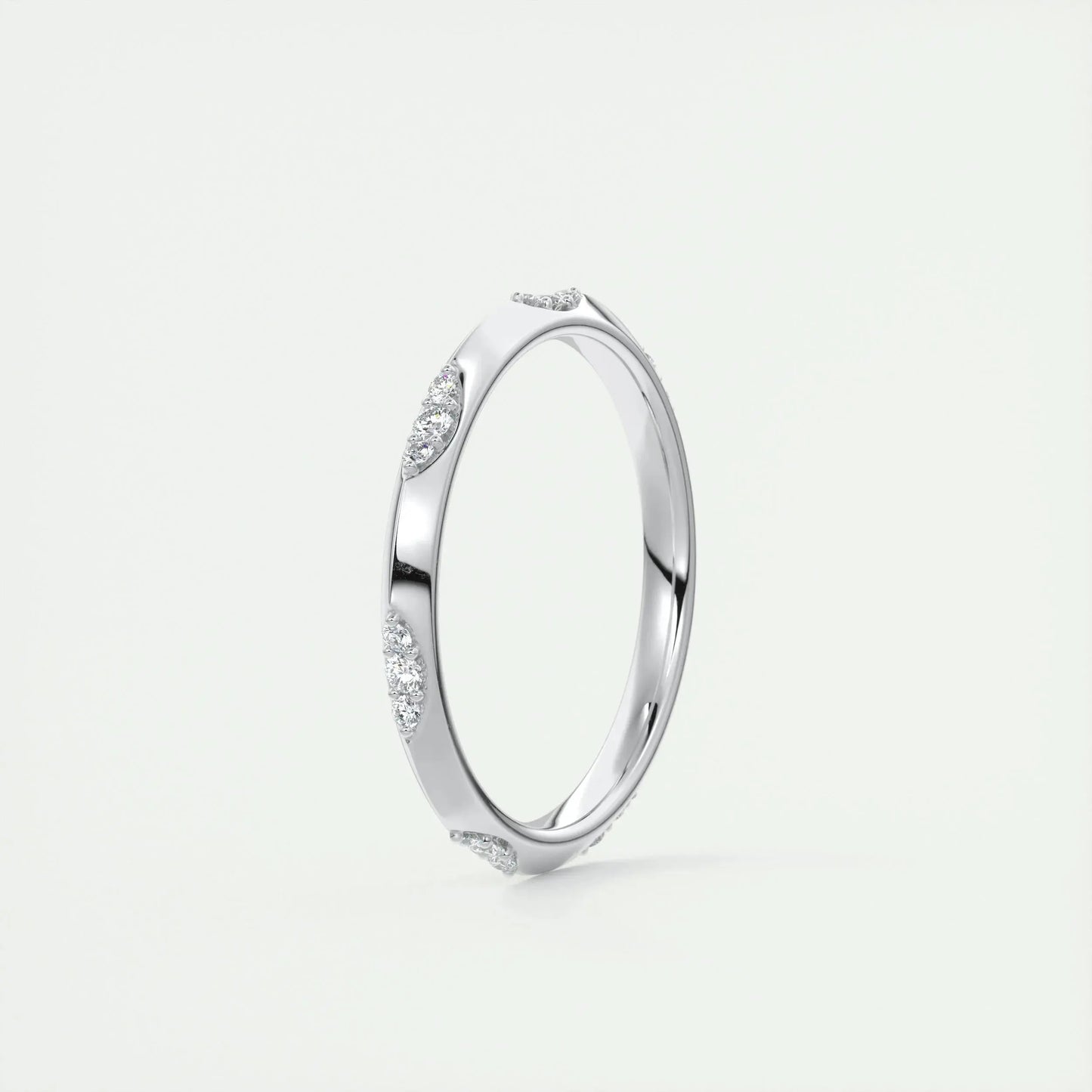 2.0mm Round Cut EF- VVS Diamond Lab Grown Wedding Band