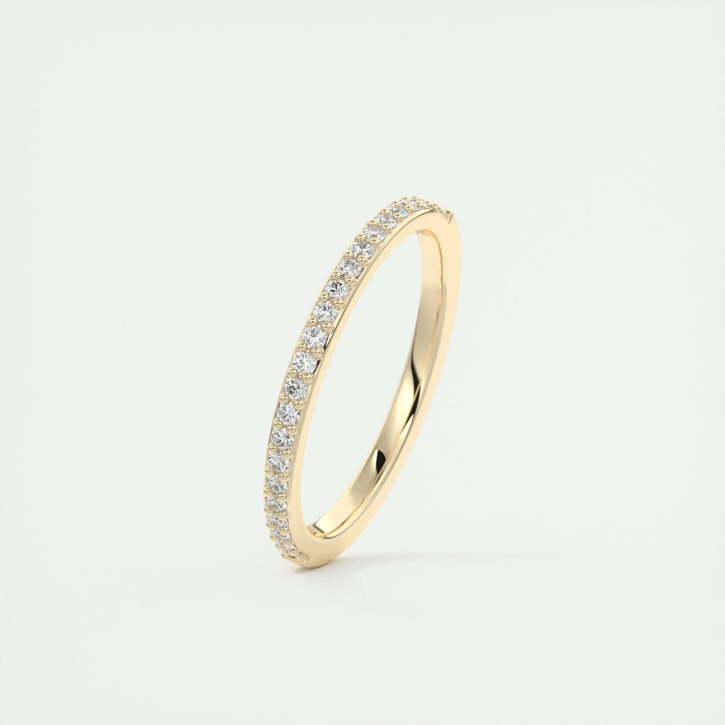 1.5mm Round EF- VVS Lab Grown Diamond Half Eternity Wedding Band