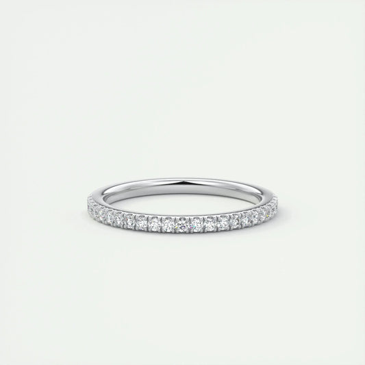 1.8mm Round EF- VVS Lab Grown Diamond Half Eternity Wedding Band