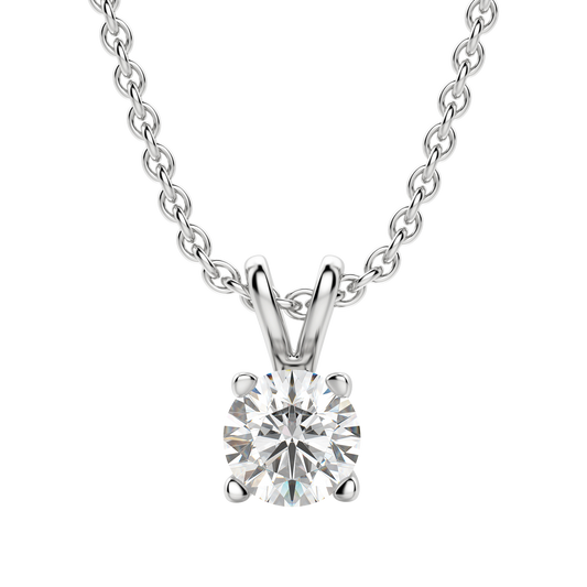 0.25-1.0CT Round Solitaire F-VS Lab Grown Diamond Necklace for Her