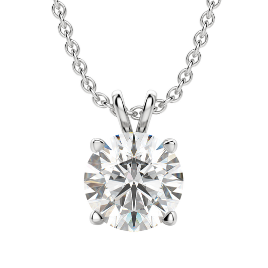 0.25-1.0CT Round Solitaire F-VS Lab Grown Diamond Necklace for Women