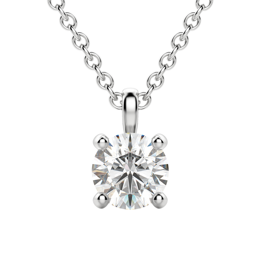 0.25-1.5CT Round Solitaire F-VS Lab Grown Diamond Necklace