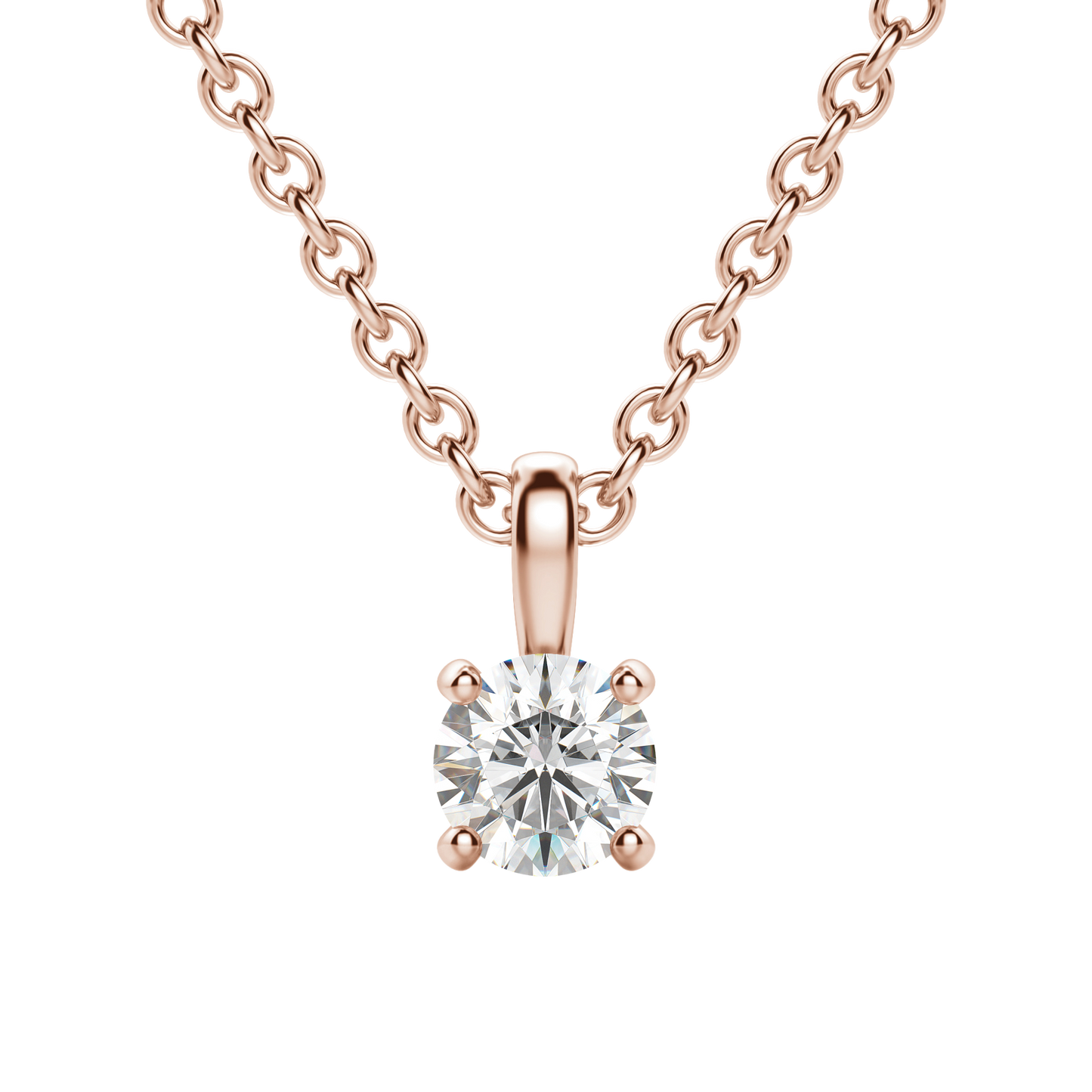 0.25-1.5CT Round Solitaire F-VS Lab Grown Diamond Necklace