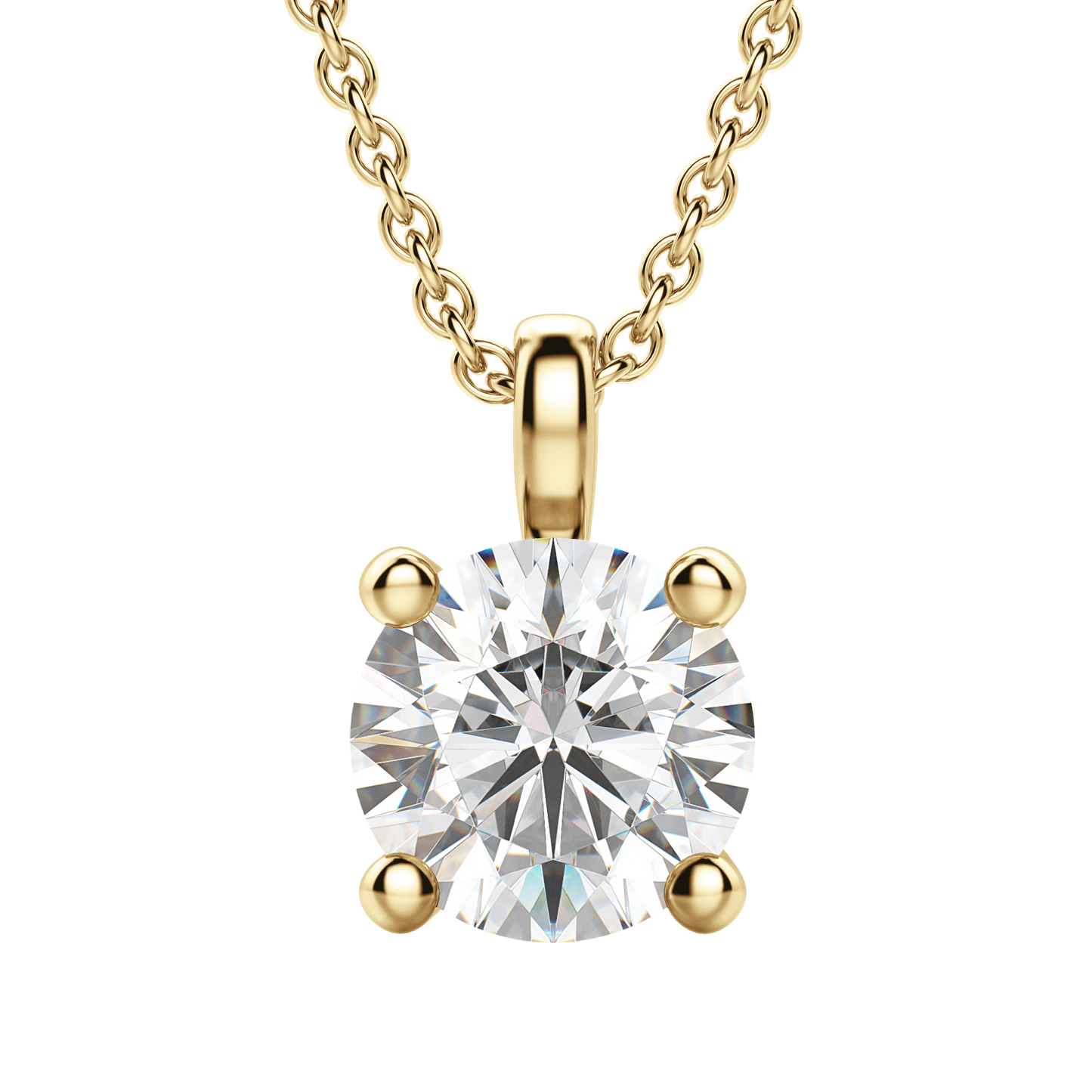 0.25-1.5CT Round Solitaire F-VS Lab Grown Diamond Necklace