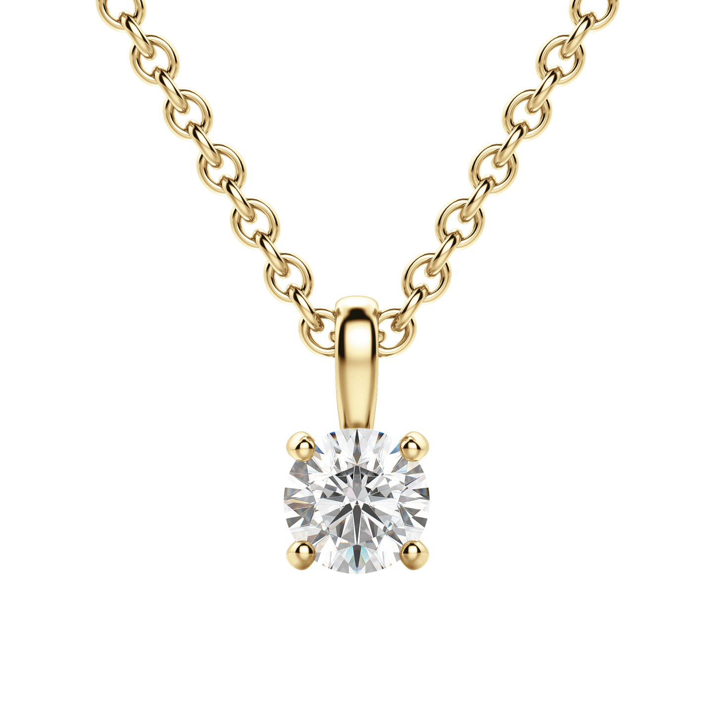 0.25-1.5CT Round Solitaire F-VS Lab Grown Diamond Necklace