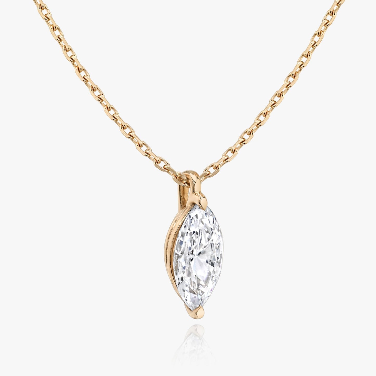 0.25CT - 1.0CT Marquise Solitaire F-VS Lab Grown Diamond Necklace