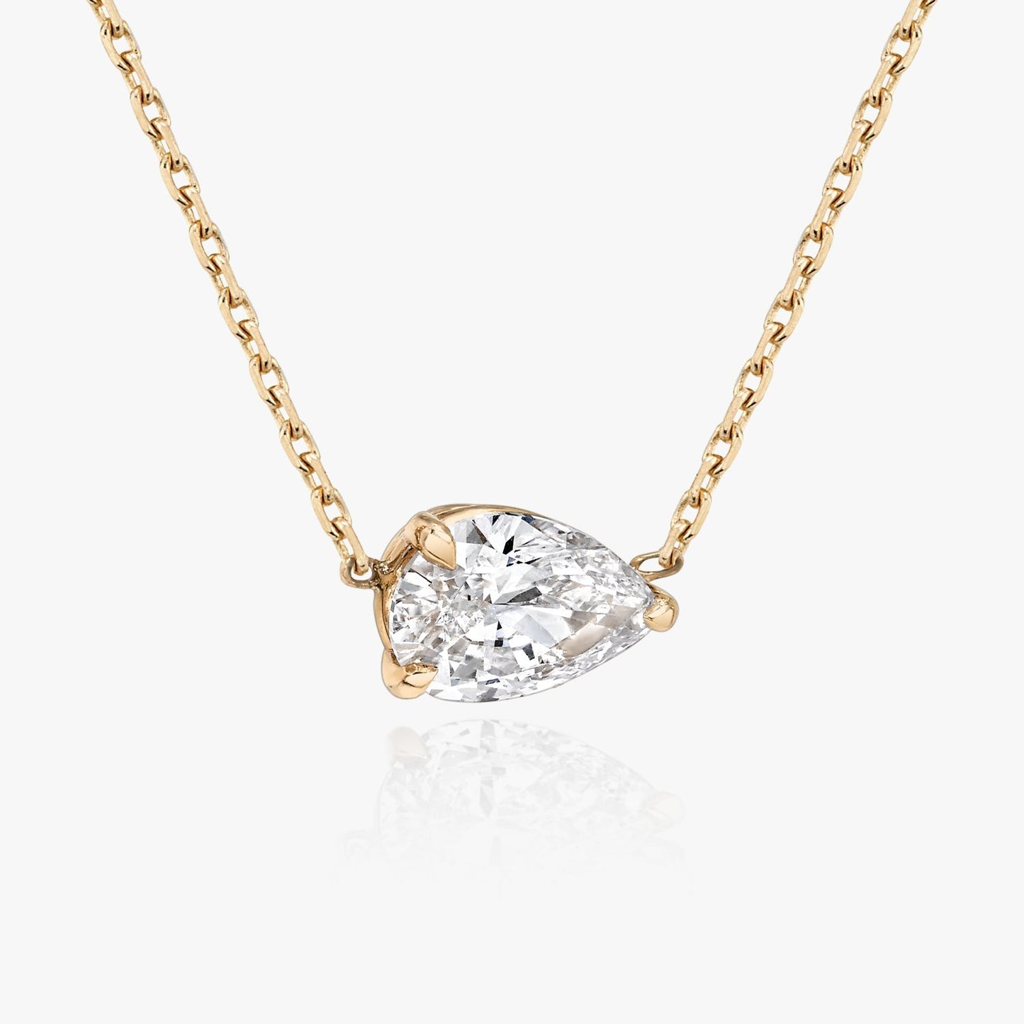 0.25CT - 1.0CT Pear Solitaire F-VS Lab Grown Diamond Necklace