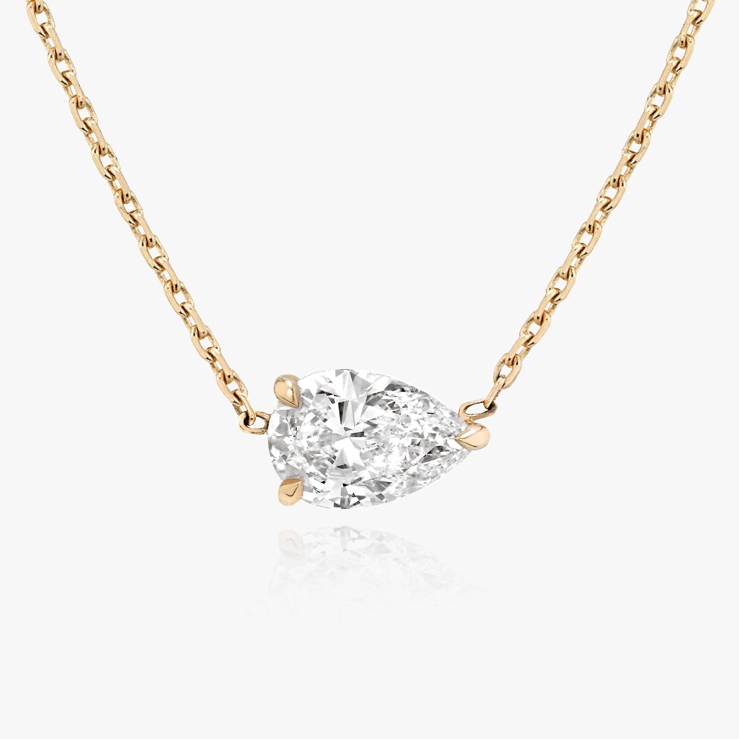 0.25CT - 1.0CT Pear Solitaire F-VS Lab Grown Diamond Necklace