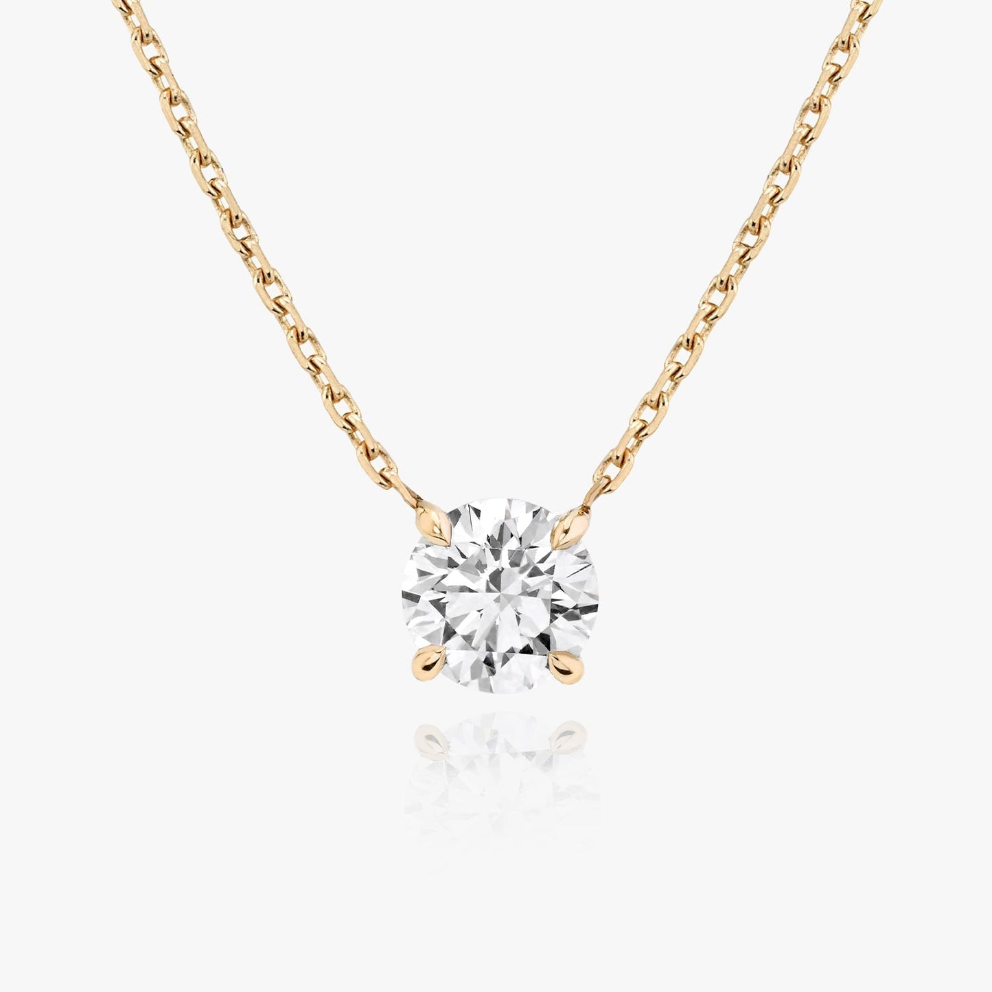 0.25CT - 1.0CT Round Solitaire F-VS Lab Grown Diamond Necklace