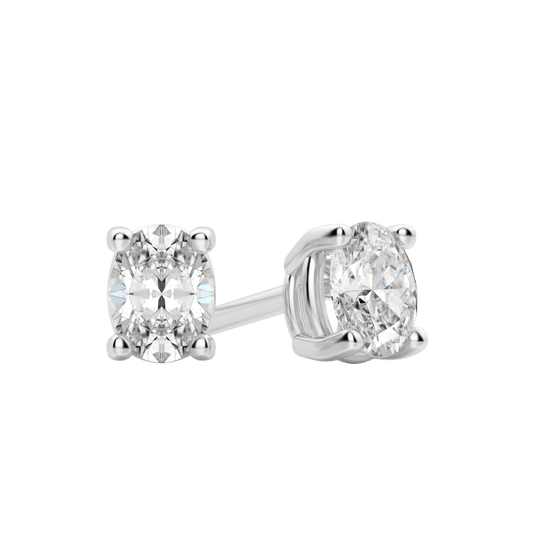 0.50CT - 2.0CT Oval Solitaire F-VS Lab Grown Diamond Earrings