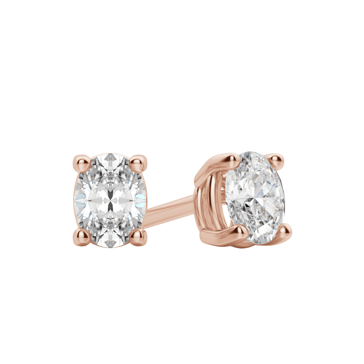 0.50CT - 2.0CT Oval Solitaire F-VS Lab Grown Diamond Earrings