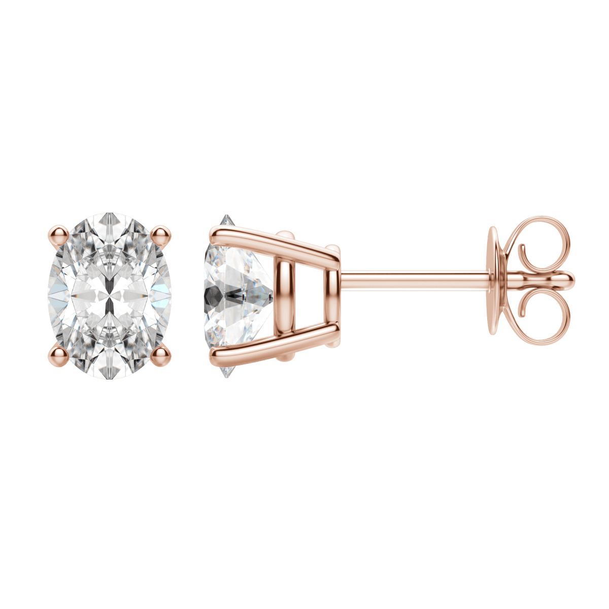 0.50CT - 2.0CT Oval Solitaire F-VS Lab Grown Diamond Earrings