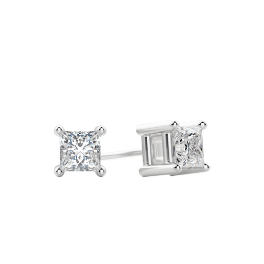 0.50CT - 2.0CT Princess Solitaire F-VS Lab Grown Diamond Earrings