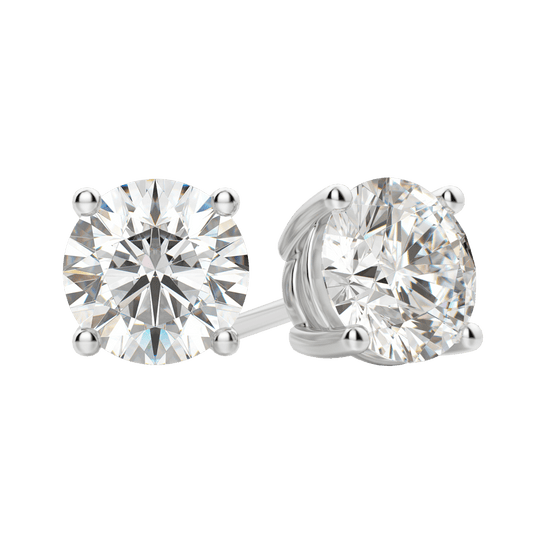 0.50CT - 4.0CT Round Solitaire F-VS Lab Grown Diamond Earrings