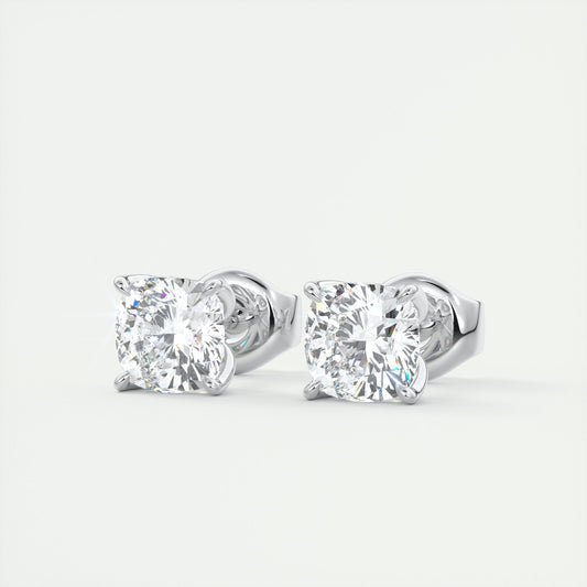 1.0CT Round Solitaire G-VS Lab Grown Diamond Earrings