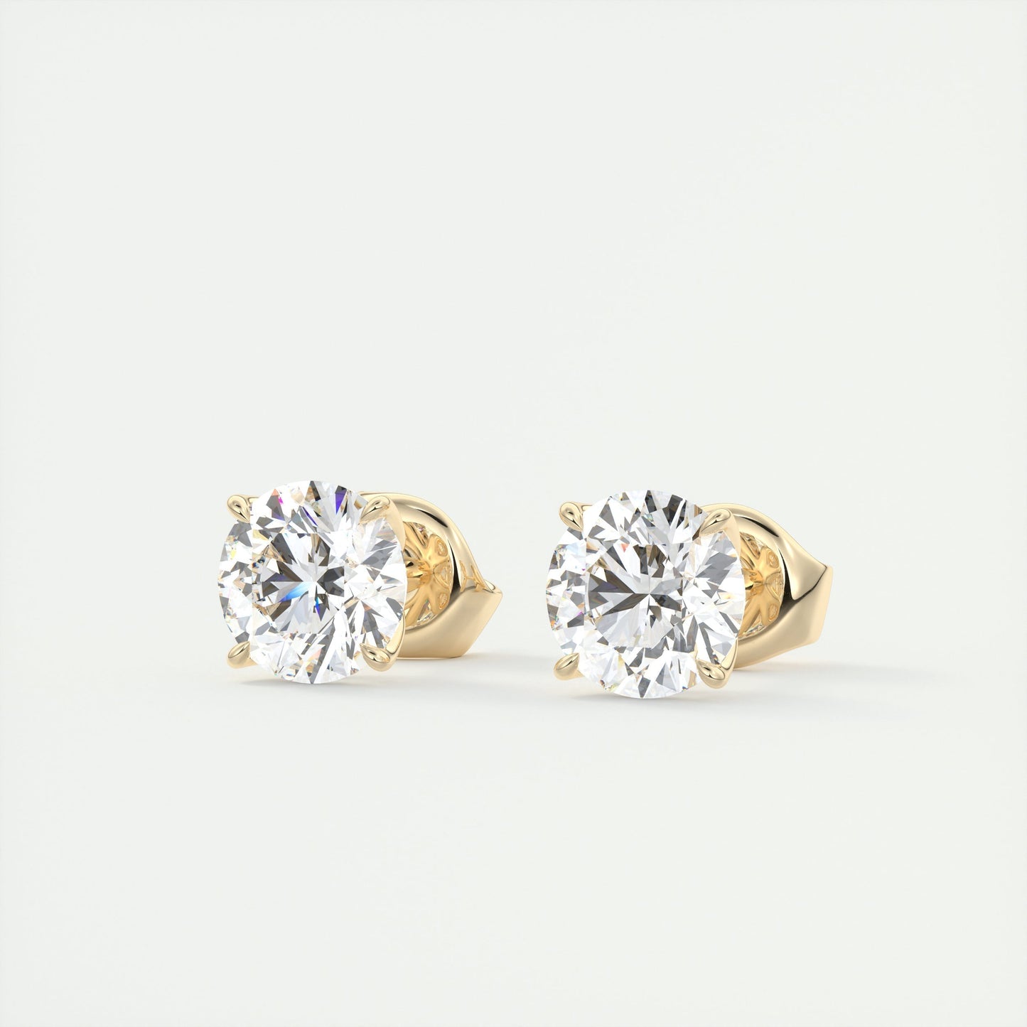 1.0CT Round Solitaire G-VS Lab Grown Diamond Earrings