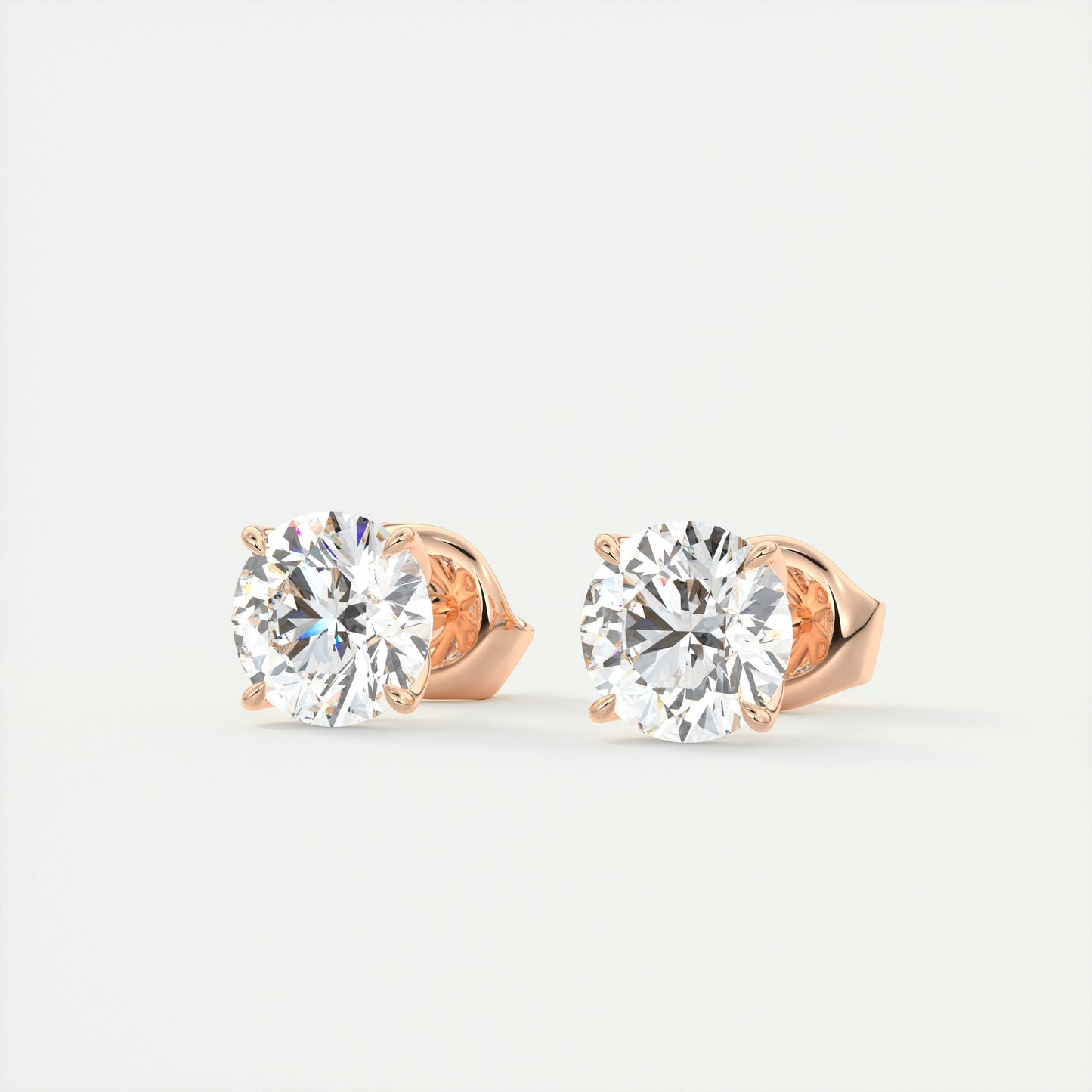 1.0CT Round Solitaire G-VS Lab Grown Diamond Earrings