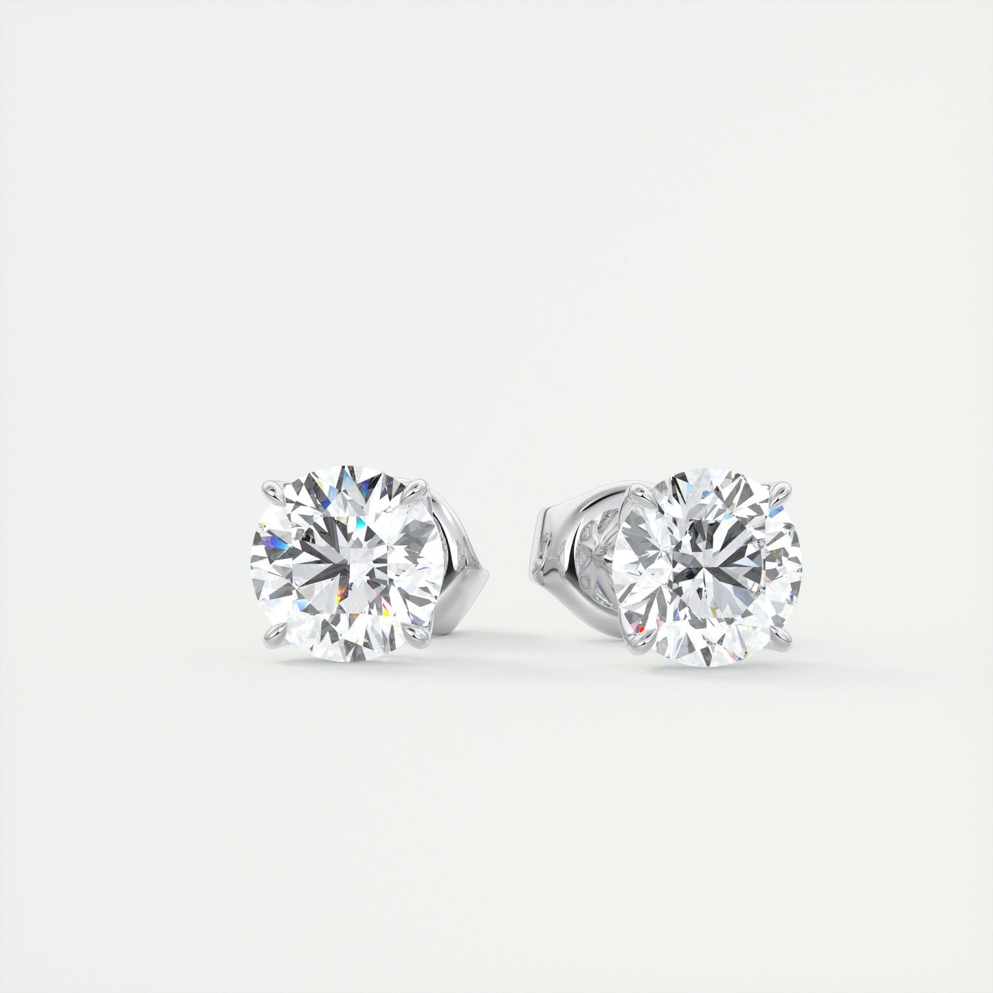 1.0CT Round Solitaire G-VS Lab Grown Diamond Earrings