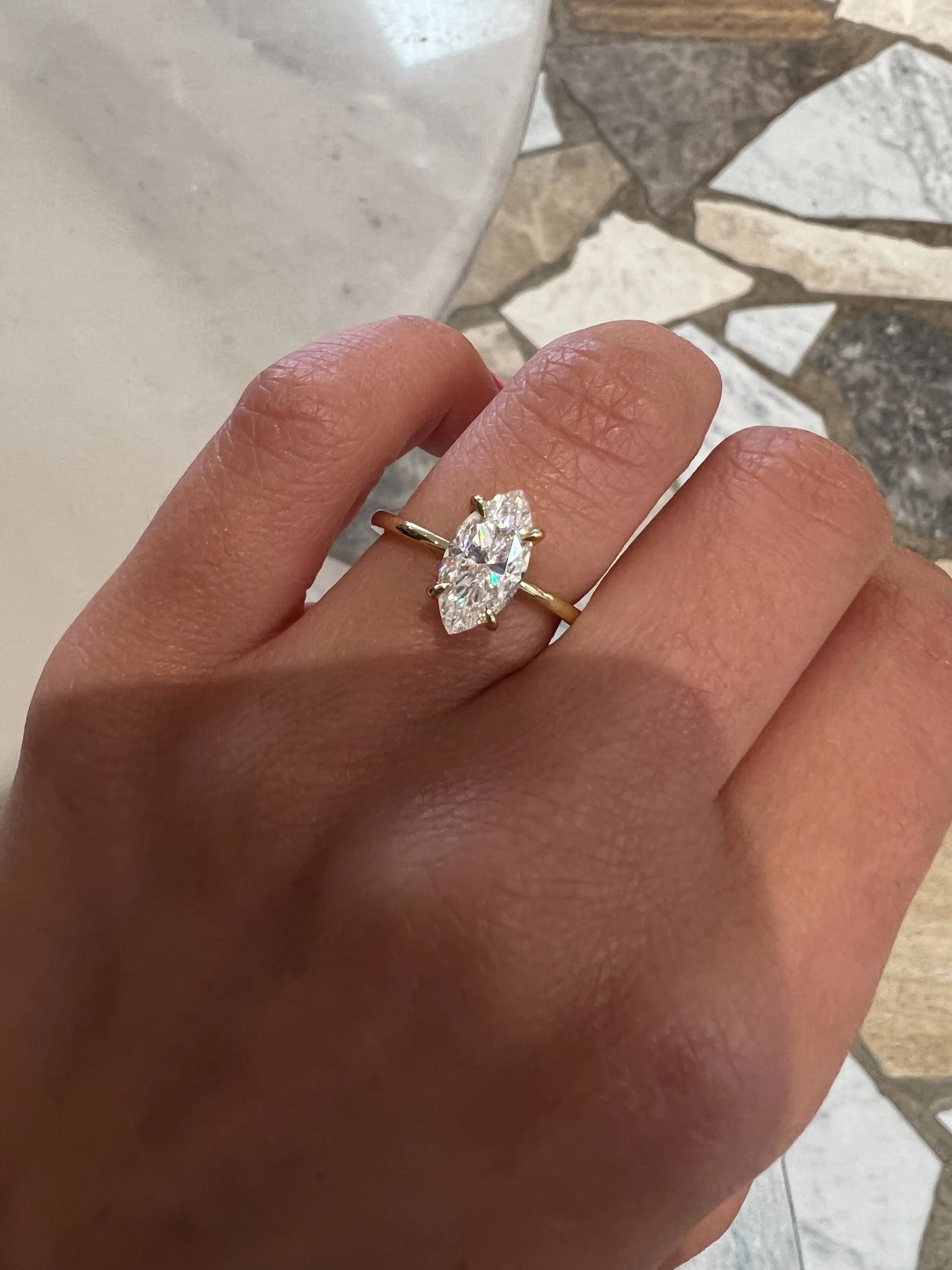 1.50ct Marquise Cut Solitaire F/VS1 Lab Grown Diamond Engagement Ring