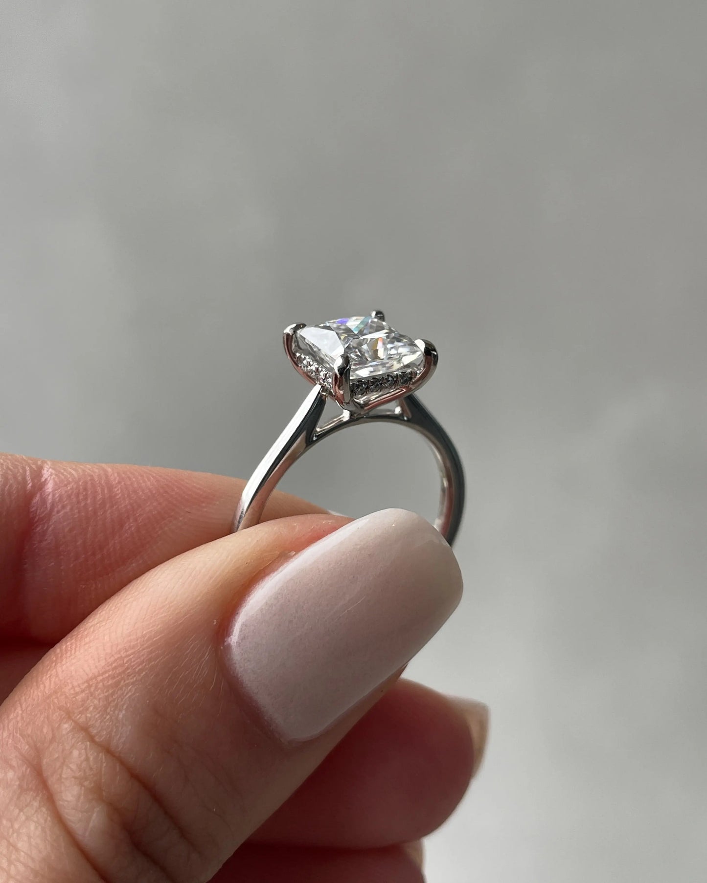 1.50ct Princess Hidden Halo D-VS2 Lab Grown Diamond Engagement Ring