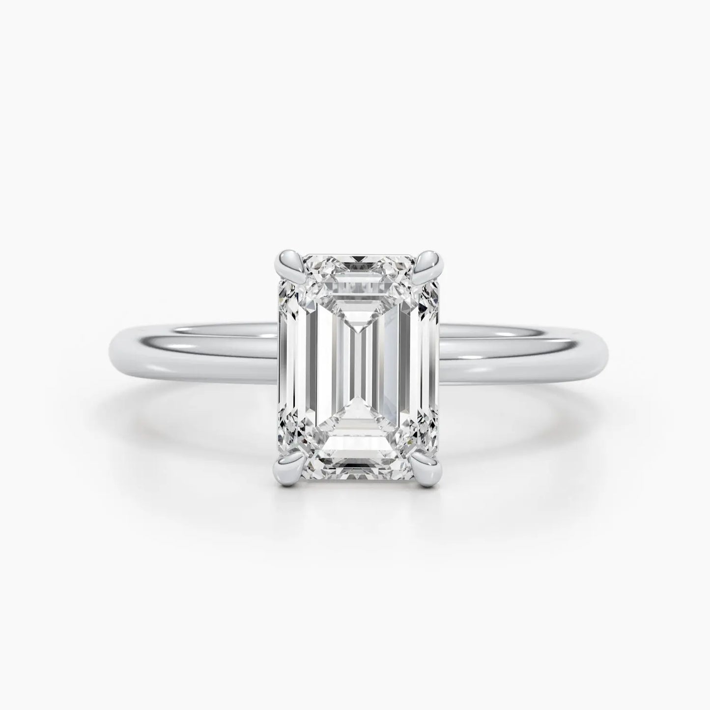 1.79ct Emerald F-VS Solitaire Lab Grown Diamond Engagement Ring