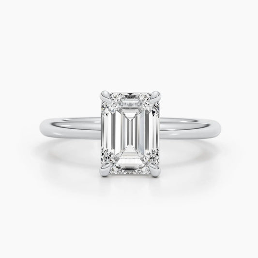 1.79ct Emerald F-VS Solitaire Lab Grown Diamond Engagement Ring