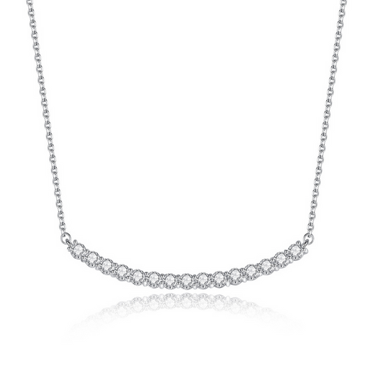 Round Cut "Smiley" Moissanite Diamonds Necklace for Women