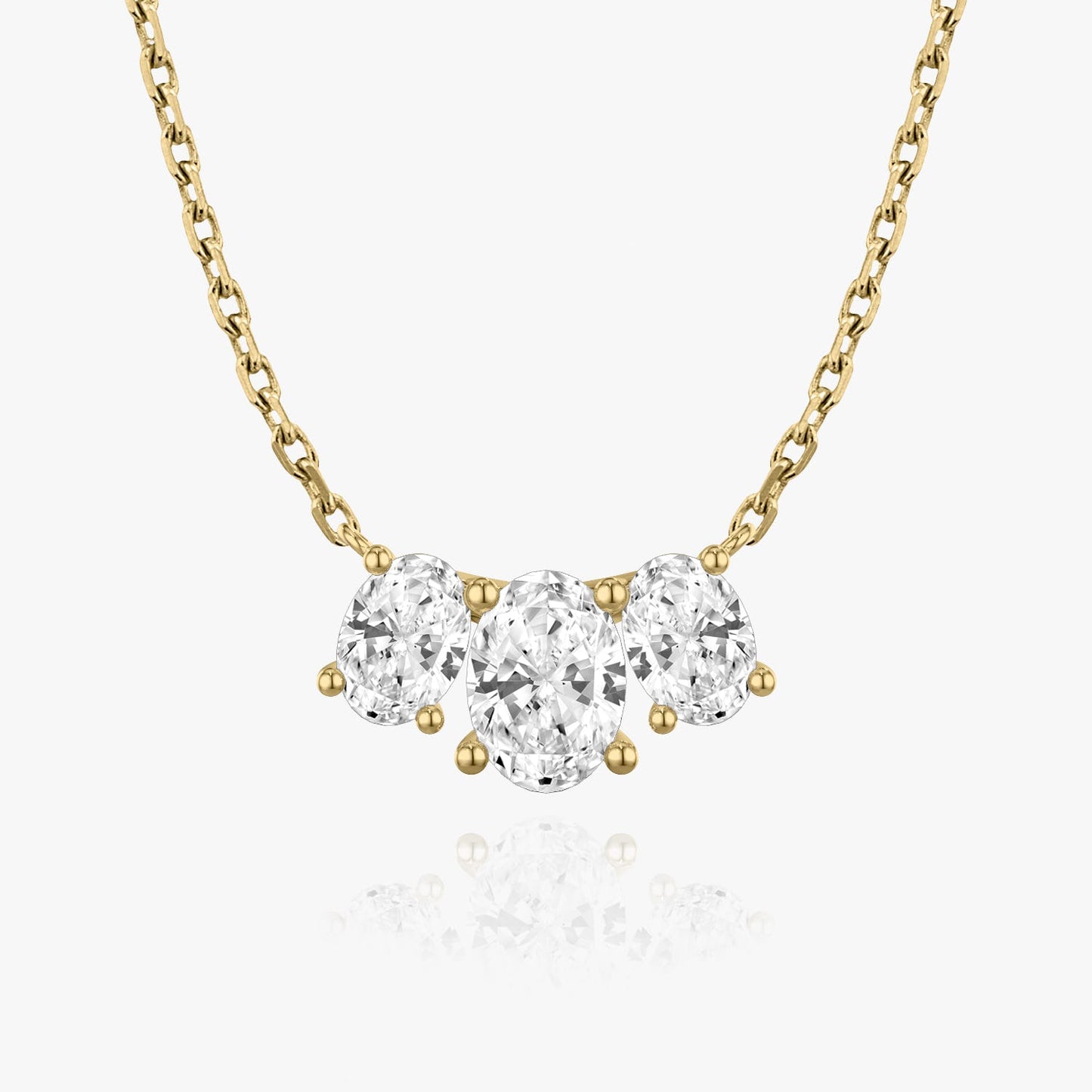 2.0TCW Oval F/VS Lab Grown Diamond Three Stone Necklace