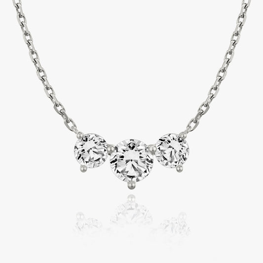 2.0TCW Round F/VS Lab Grown Diamond Three Stone Necklace