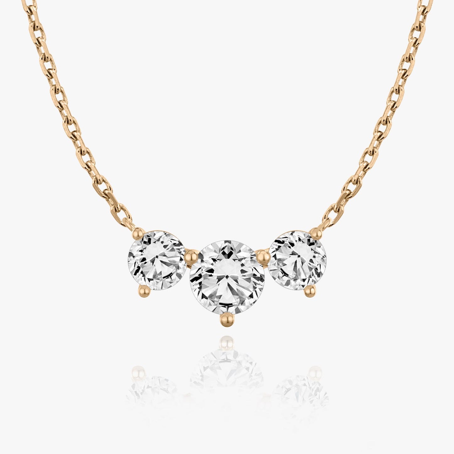 2.0TCW Round F/VS Lab Grown Diamond Three Stone Necklace