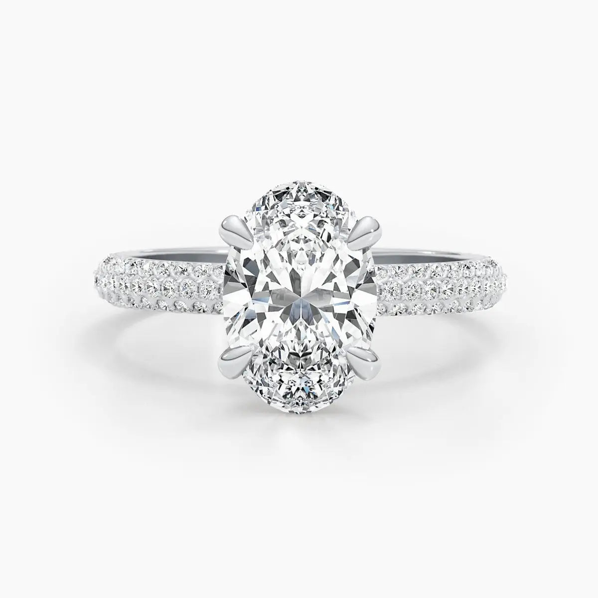 2.81ct Oval Hidden Halo E- VS Lab Grown Diamond Engagement Ring