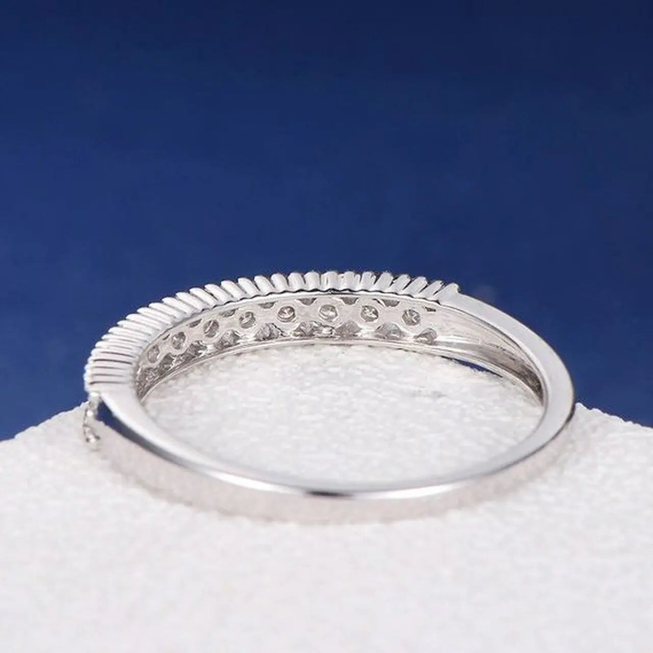 Round Brilliant Cut Channel Set Half Eternity Wedding Band