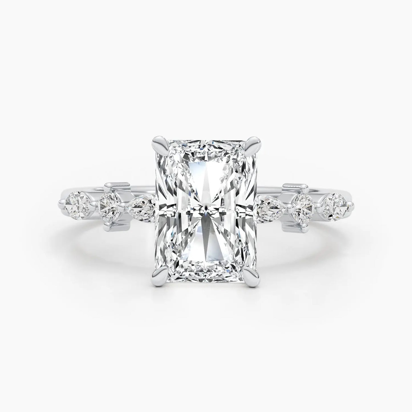 4ct Radiant G- VS Lab Grown Diamond Dainty Engagement Ring