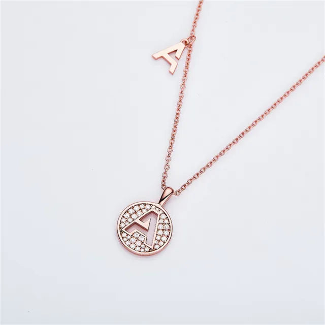 " A " Letter Moissanite Diamond Necklace for Women