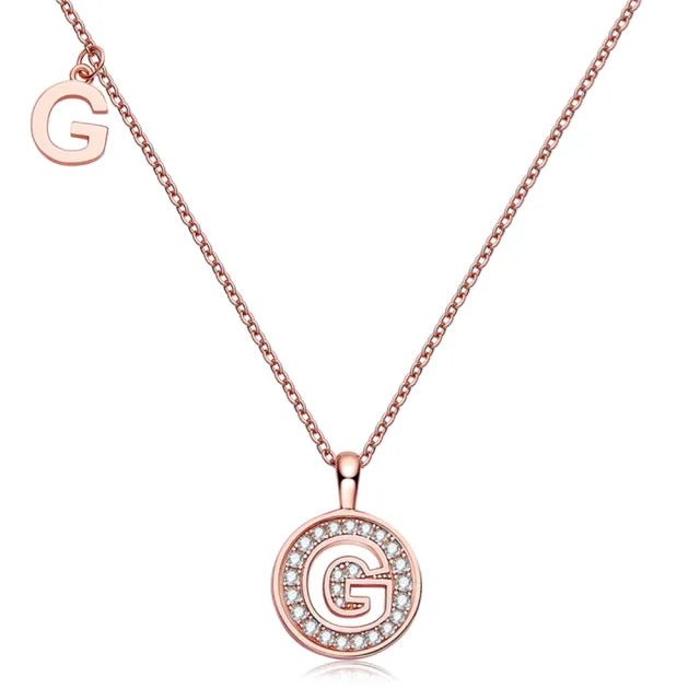 " G " Letter Moissanite Diamond Necklace for Women