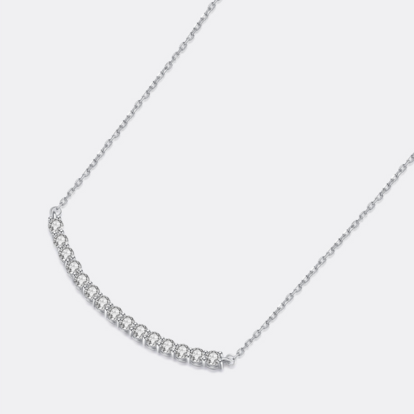 Round Cut "Smiley" Moissanite Diamonds Necklace for Women