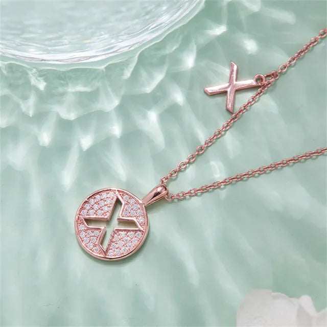 " X " Letter Moissanite Diamond Necklace for Her