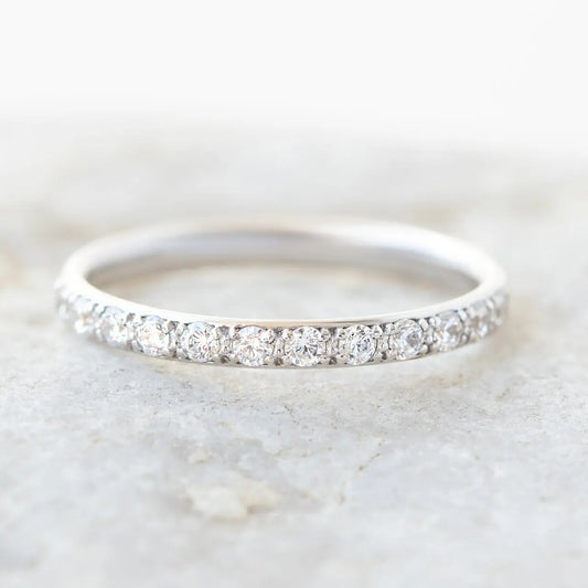 Round Brilliant  Cut Half Eternity Wedding Band