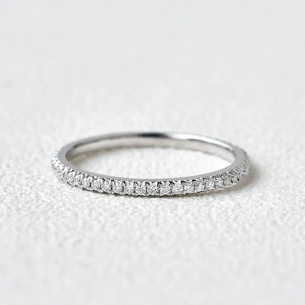 0.40CTW Round Brilliant Cut Moissanite Full Eternity Wedding Band