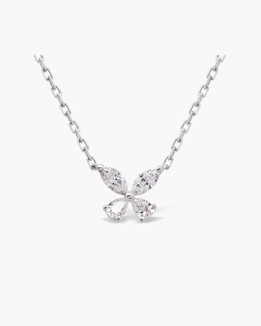 Marquise Cut Moissanite Diamond Butterfly Necklace for Women