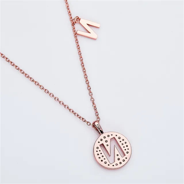 " N " Letter Moissanite Diamond Necklace for Women