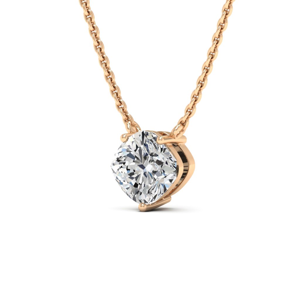 Cushion Cut Moissanite Diamond Solitaire Colleen Necklace for Her