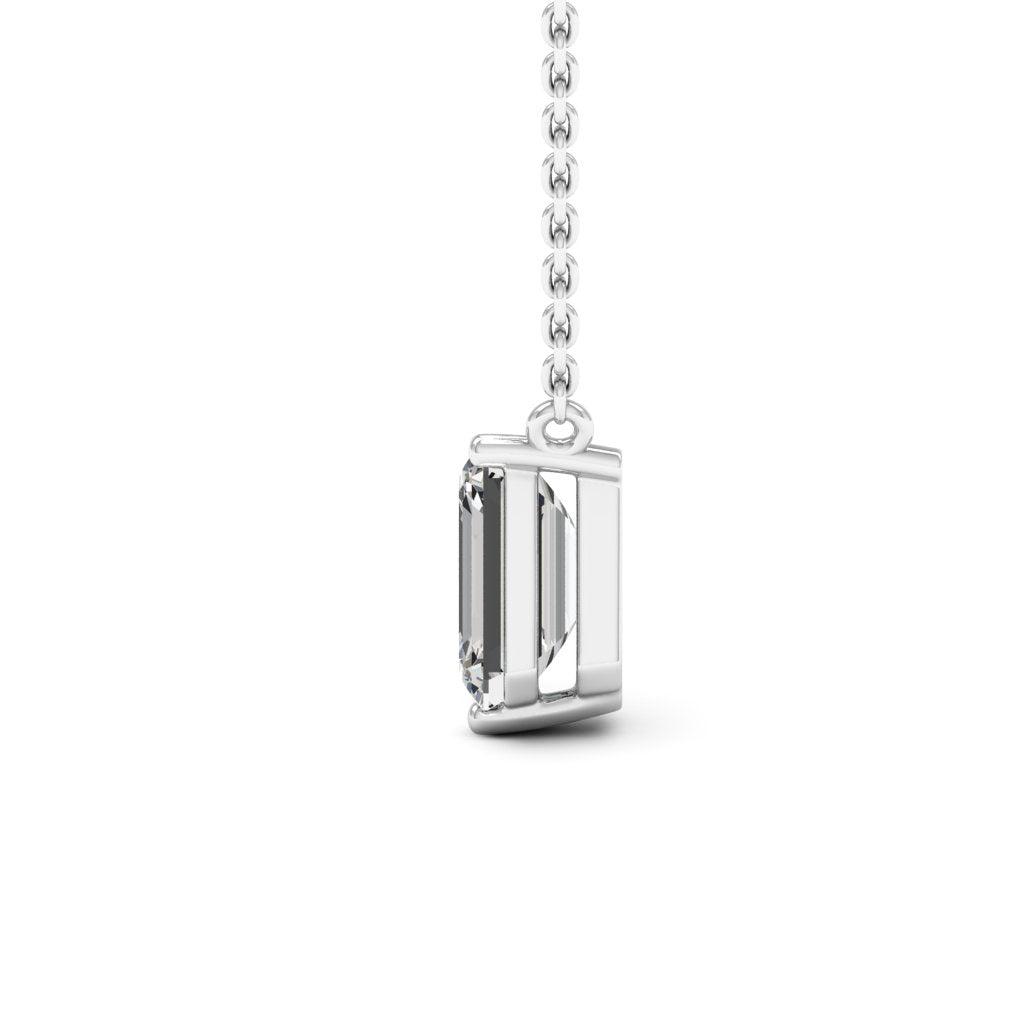 Emerald Cut Moissanite Diamond Solitaire Colleen Necklace