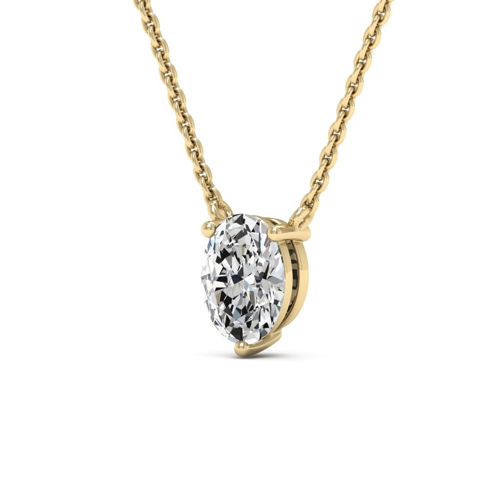 Oval Cut Moissanite Diamond Solitaire Necklace for Her