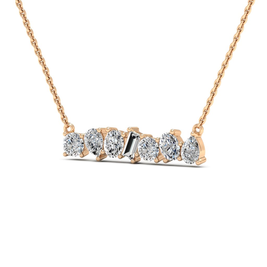 Mixed Shape Moissanite Diamond Necklace for Women