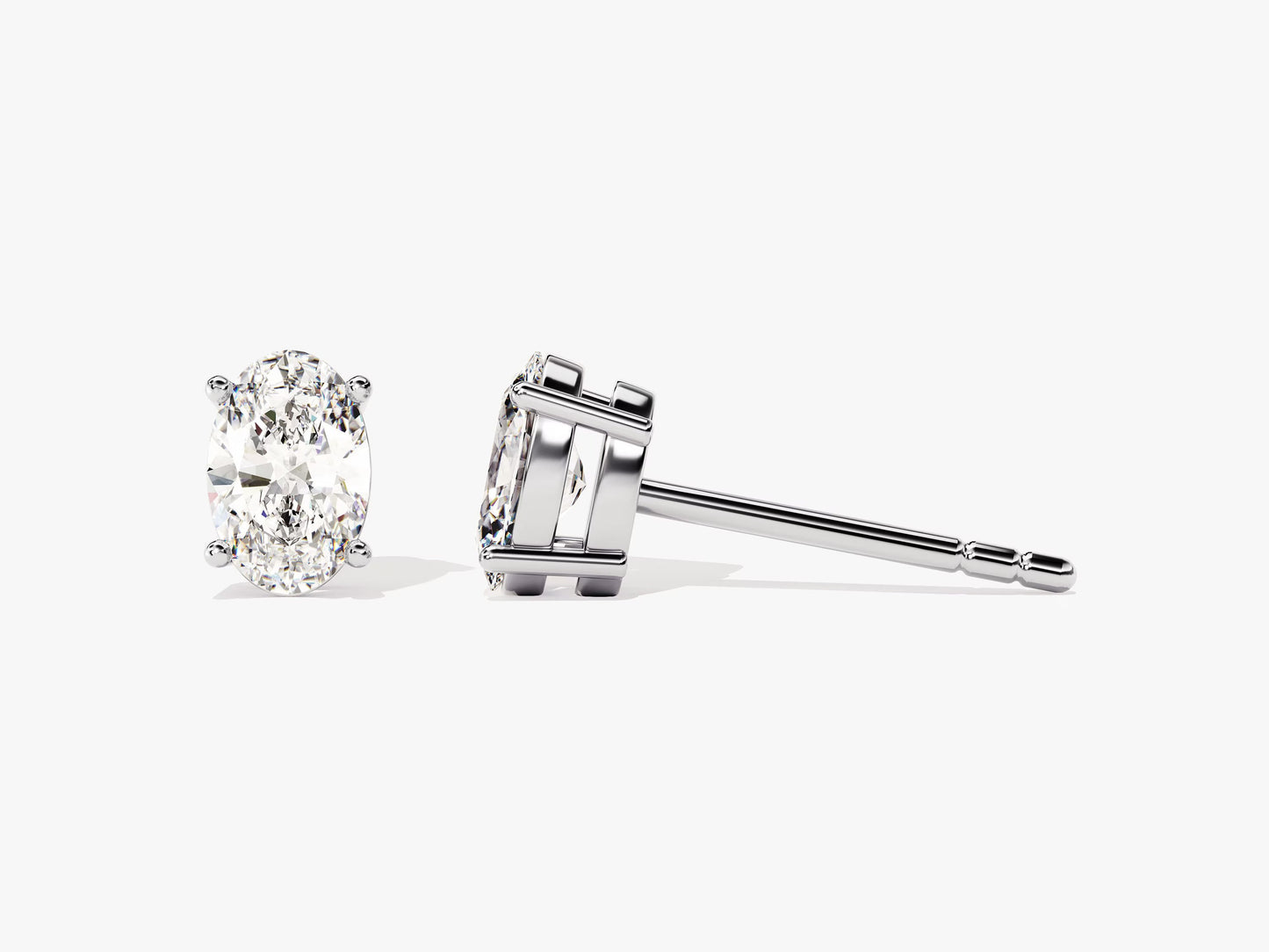 1.0Ct Oval Cut Moissanite Diamond Stud Earrings for Women