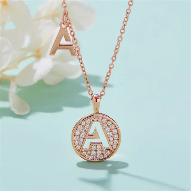 " A " Letter Moissanite Diamond Necklace for Women